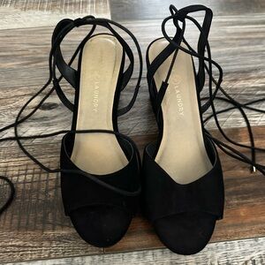 Chinese Laundry black wedge lace ups. Size 8.5